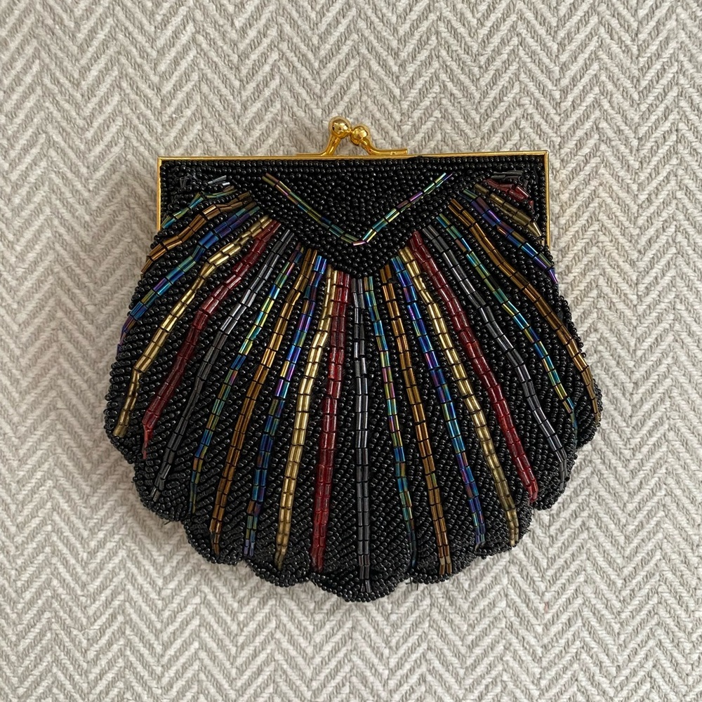 Vintage NWT! Valerie Stevens Multicolor Beaded Evening Clutch